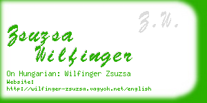 zsuzsa wilfinger business card